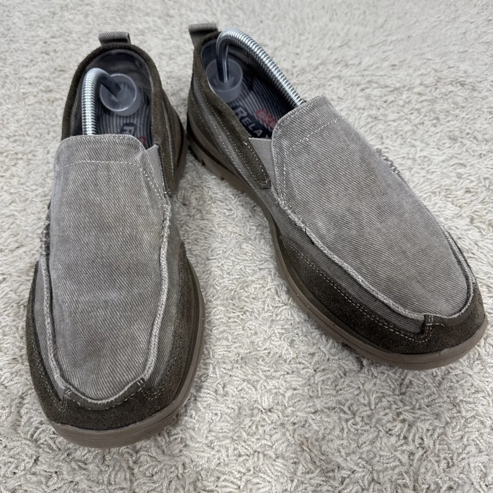 SKECHERS Relaxed Fit 63820 Taupe Memory Foam Slip On Shoes Loafers Mens 11.5‎